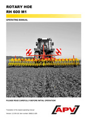 APV RH 600 M1 Operating Manual