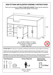 GFW NEW OTTAWA MID SLEEPER Assembly Instructions Manual