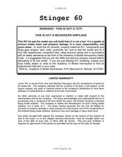 Lanier R/C Stinger 60 Manual
