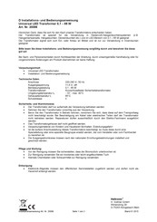 Heitronic 20086 Installation And Operating Instructions Manual