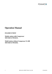 FOAMICO MO 0145-4 Operation Manual
