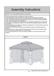 Noble House Home Furnishings Gazebo Assembly Instructions Manual