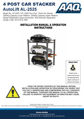Aaq AutoLift AL-2525 Installation Manual & Operation Instructions