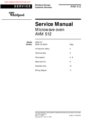 Whirlpool AVM 512 Service Manual