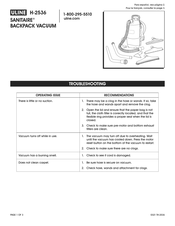 U-Line SANITAIRE H-2536 Manual