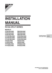 Daikin RNV30JVAK Installation Manual