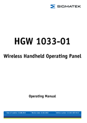 SIGMATEK HGW 1033 Operating Manual