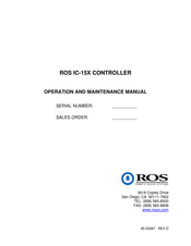 Ros IC-15X Operation And Maintenance Manual