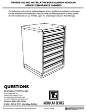 Champion Modular Series Use And Installation