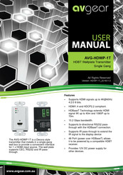 AVGear AVG-HDWP-1T User Manual