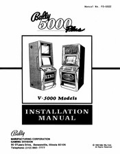 Bally V-5000 Installation Manual