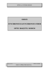 Optical Systems Design OSD151 Manual