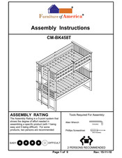 Furniture of America CM-BK458T Assembly Instructions Manual