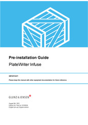 Glunz & Jensen PlateWriter Infuse 10102450-0001 Pre-Installation Manual
