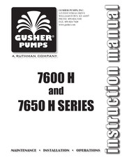 RUTHMAN GUSHER PUMPS 7600 H Series Manual