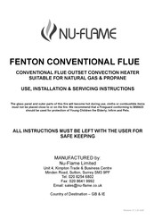 Nu-Flame FENTON CF Use, Installation & Servicing Instructions