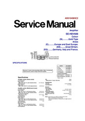 Panasonic SE-HDV600 Service Manual