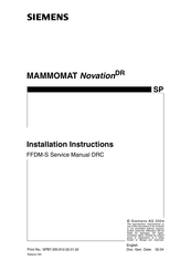 Siemens MAMMOMAT NovationDR Installation Instructions Manual