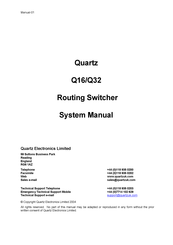 Quartz Q32-AA-3208-M System Manual