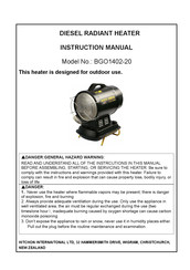 BGE BGO1402-20 Instruction Manual
