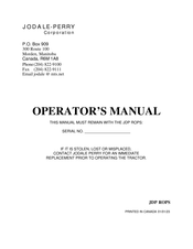 Jodale perry corporation JDP ROPS Manuals | ManualsLib