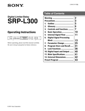 Sony SRP-L300 Operating Instructions Manual