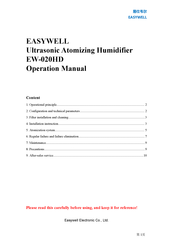 easywell EW-020HD Operation Manual