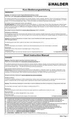 HALDER 23111.0116 Short Instruction Manual
