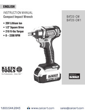 Klein Tools BAT20-CW1 Instruction Manual