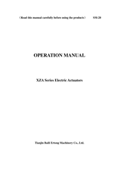 TIANJIN BAILI ERTONG MACHINERY XZA Series Operation Manual