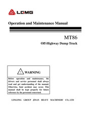 LGMG MT86 Operation And Maintenance Manual