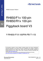 Renesas RH850/F1 Series User Manual