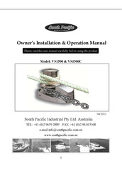 South Pacific Industrial VS1500C Owner's Installation & Operations Manual