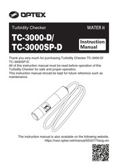 Optex Water It TC-3000SP-D Instruction Manual