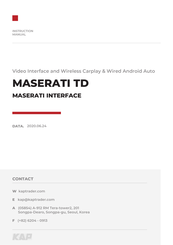 KAP MASERATI TD Instruction Manual