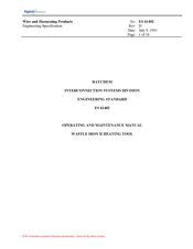 Tyco Electronics RAYCHEM WAFFLE IRON II Operating And Maintenance Manual