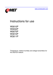 Comet W0832P Instructions For Use Manual