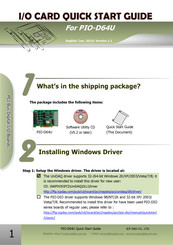 ICP DAS USA PIO-D64U Quick Start Manual