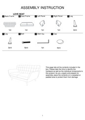 overstock LOVE SEAT Assembly Instruction Manual