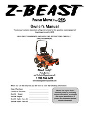 DEK Z-BEAST 48ZB Owner's Manual
