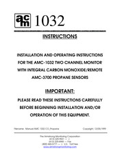 ACM 1032 Installation And Operating Instructions Manual