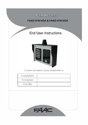 FAAC FAAC-X1K/4GA User Instructions