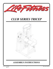 LifeFitness CLUB TRICEP Series Assembly Instructions Manual