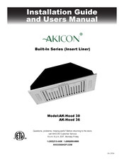 Akicon AK-Hood 30 Installation Manual And User's Manual