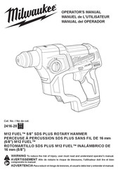 Milwaukee M12 FUEL 2416-20 Operator's Manual