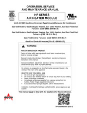 heatco HP Series Operation, Service And Maintenance Instructions