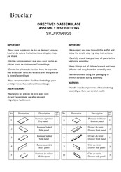 Bouclair 9396925 Assembly Instructions Manual