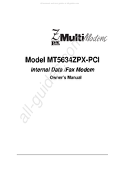 MultiModem MT5634ZPX-PCI Owner's Manual