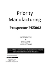 Jon-Don Prospector PE5003 Operating Instructions Manual