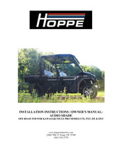 Hoppe AUDIO SHADE Installation Instructions & Owner's Manual